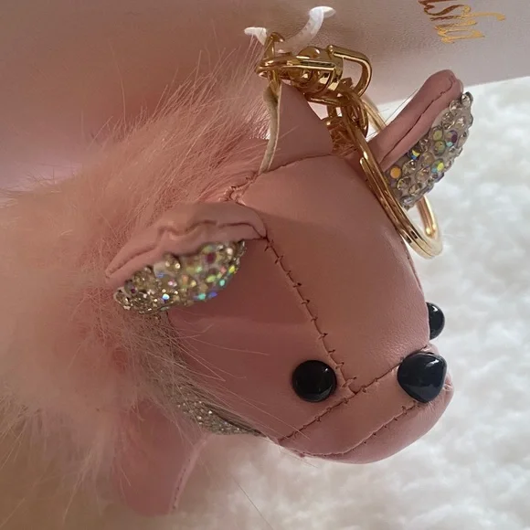 Pink Rhinestone Dog Keychain - Picture 3 of 10